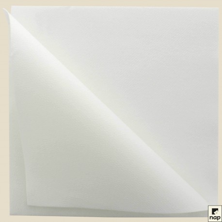 Serviettes grand format non-tissé Célisoft®, carré, 40 X 40 cm, 2 plis, couleur BLANC